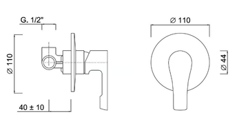 EGO - F5715 - Recessed single handle shower mixer by Rubinetteria Giulini - view 3